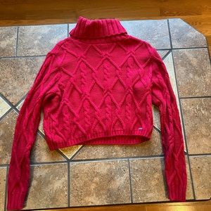 Hollister Co. Women's Red Knit Jumper. Size Medium.